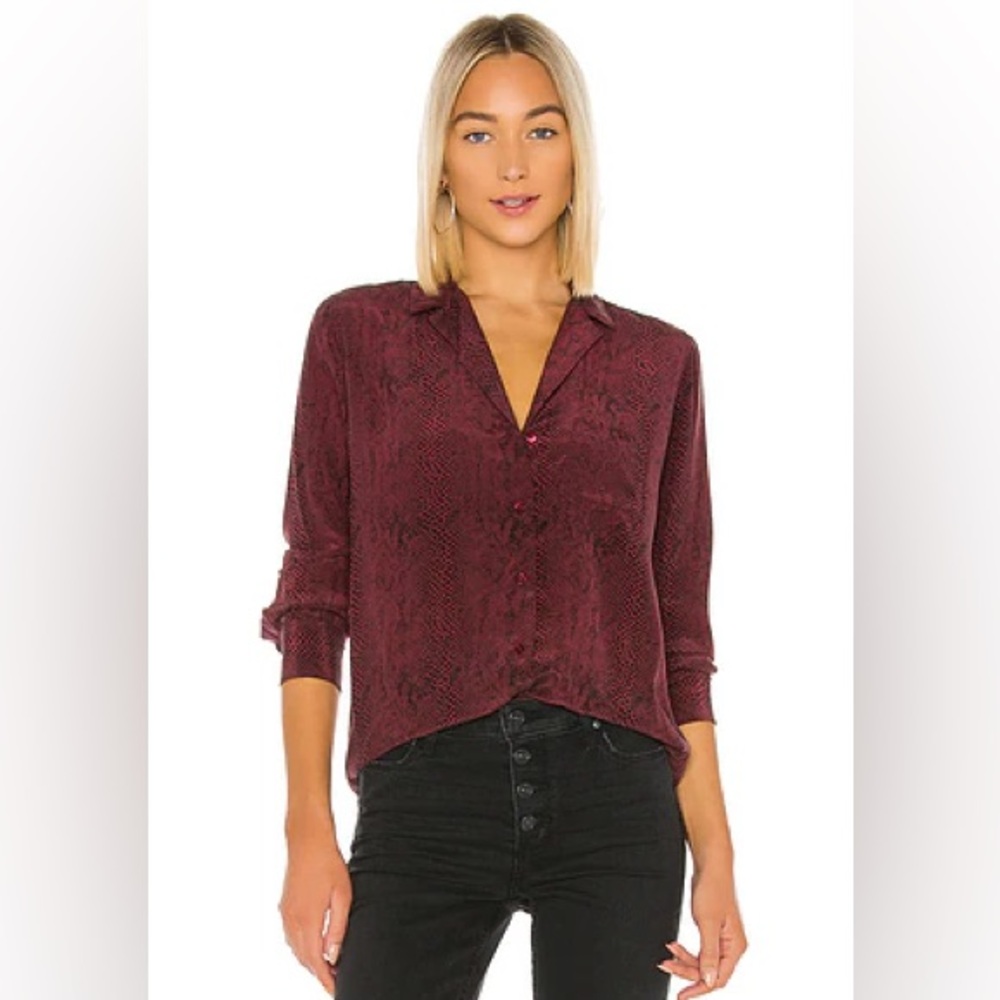 Rails red python collared silk shirt. Great condition. Size M.